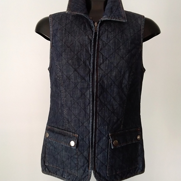 Denver Hayes Jackets & Blazers - Quilted Denim Vest NWOT
